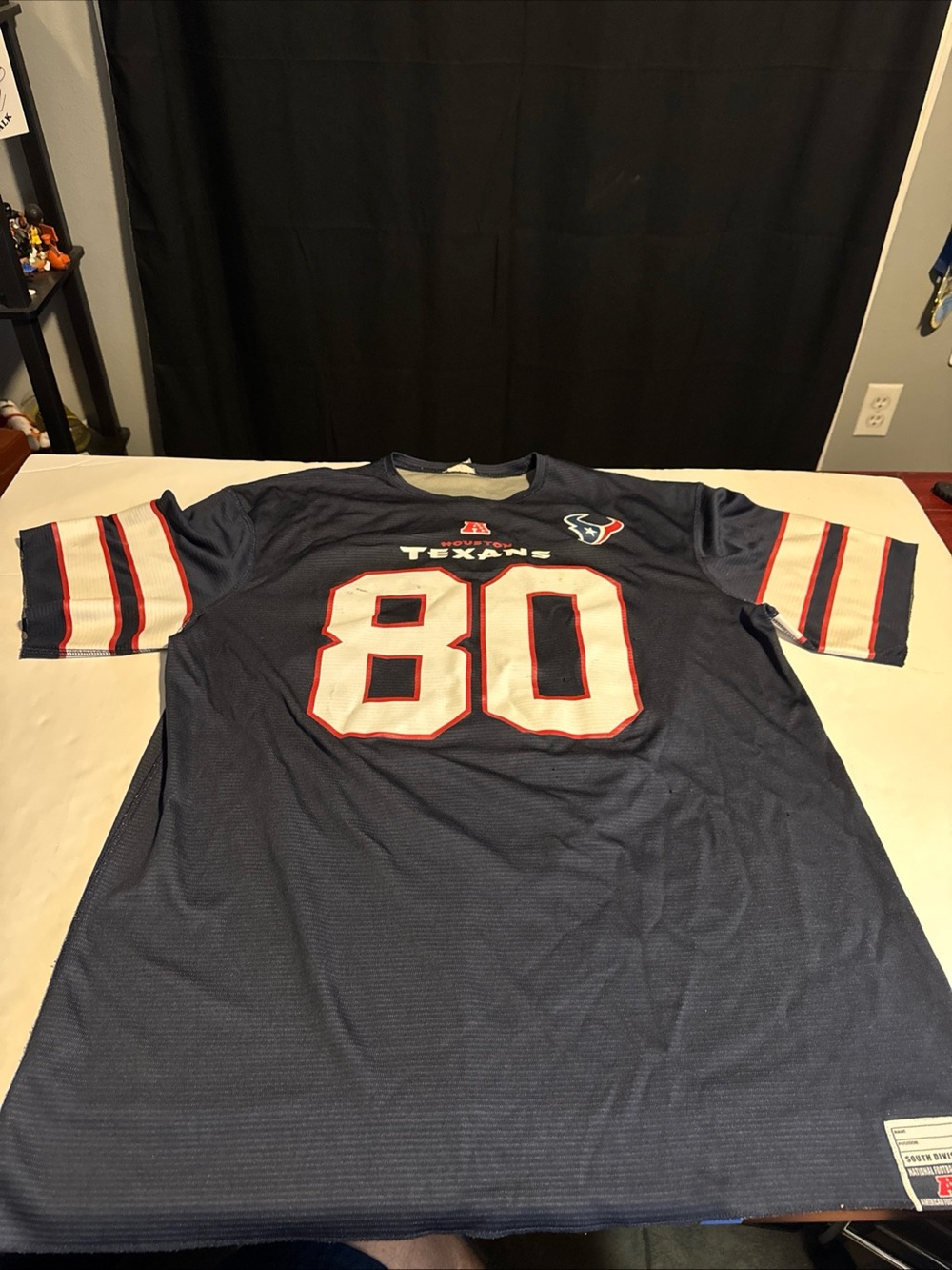Houston Texans NFL Andre Johnson Nike On Field Football Jersey Navy Blue Sz L